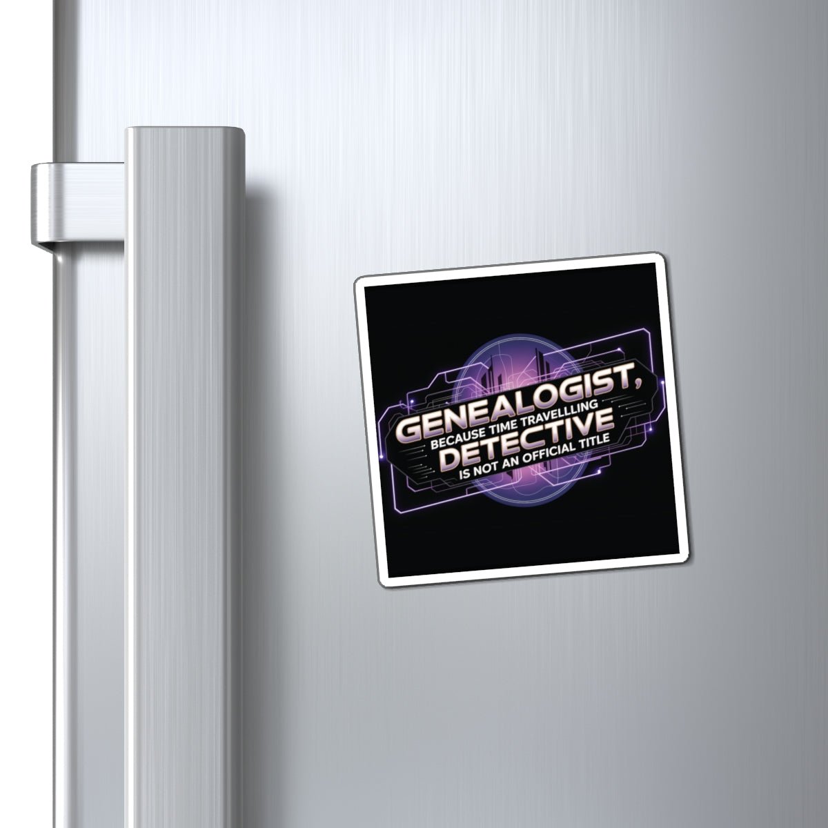 Time Travelling Detective - Genealogy Refrigerator Magnet in by Genealogy Keepsakes