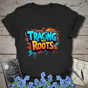 Tracing My Roots T-Shirt - Genealogy Keepsakes Custom Genealogy Gift - Black S