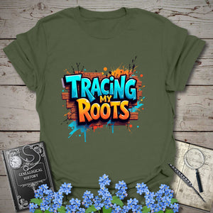 Tracing My Roots T-Shirt - Genealogy Keepsakes Custom Genealogy Gift - Military Green S