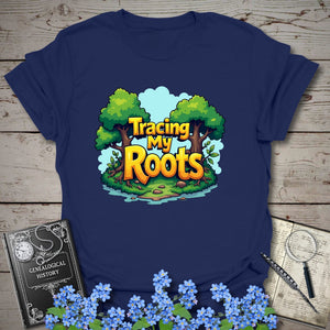Tracing My Roots T-Shirt in Navy by Genealogy Keepsakes