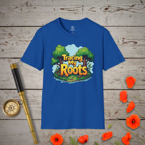 Tracing My Roots T-Shirt in Royal by Genealogy Keepsakes