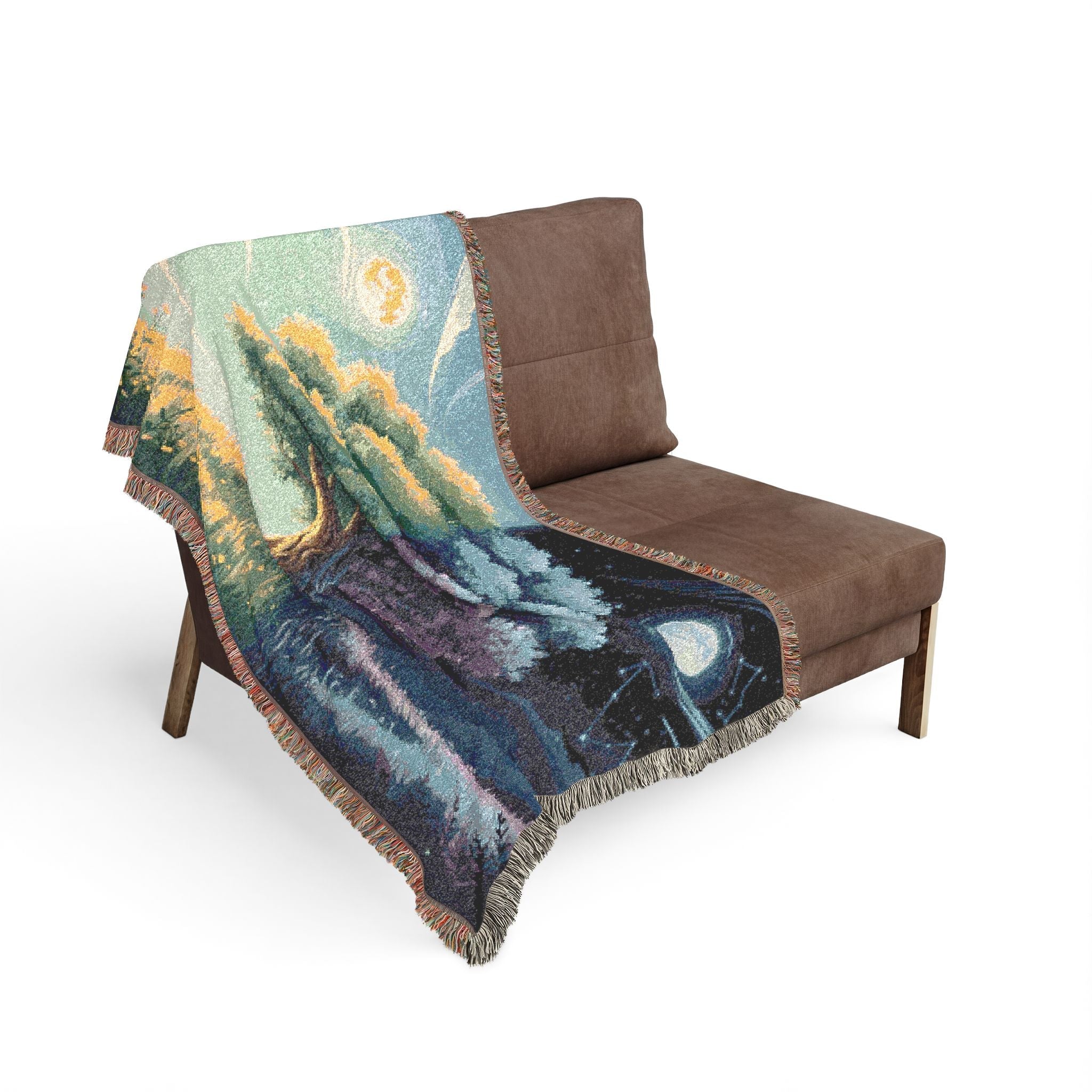Tree of Day and Night Woven Blanket in by Genealogy Keepsakes