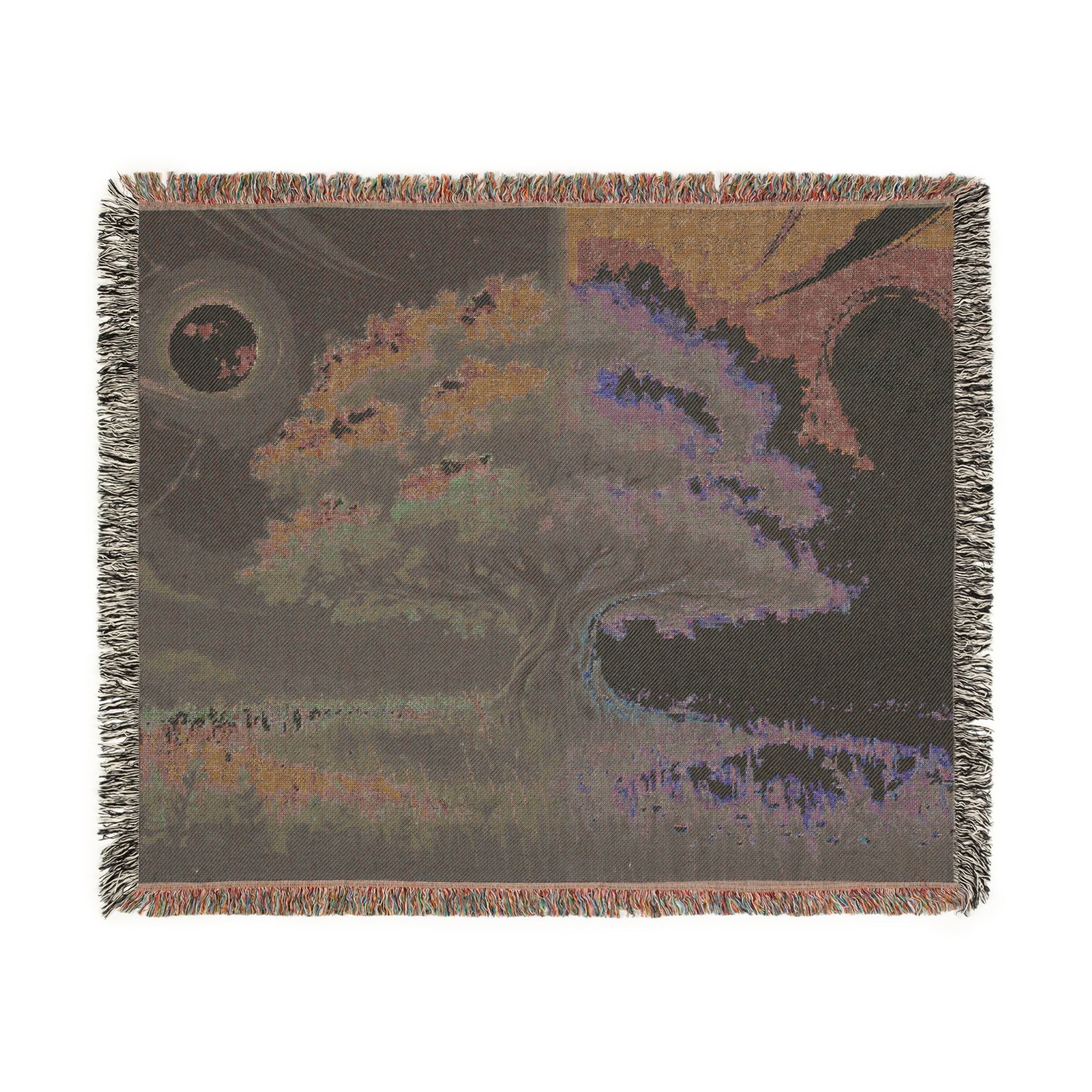 Tree of Day and Night Woven Blanket in by Genealogy Keepsakes