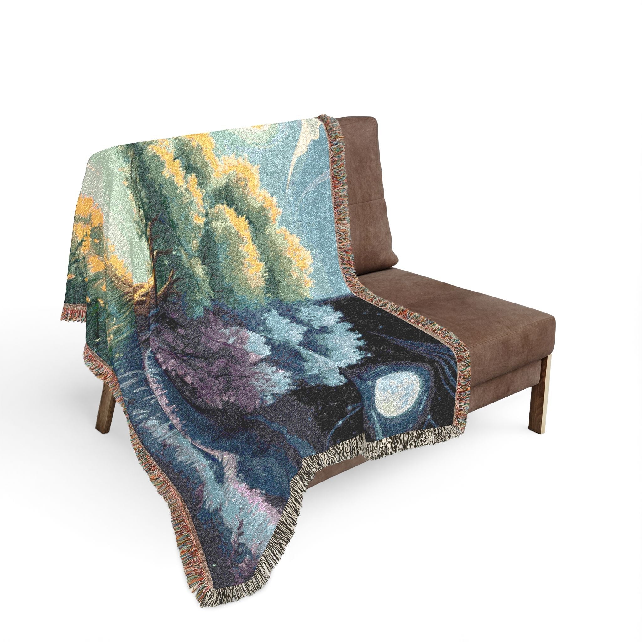 Tree of Day and Night Woven Blanket in by Genealogy Keepsakes