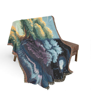Tree of Day and Night Woven Blanket in Artwork by Genealogy Keepsakes