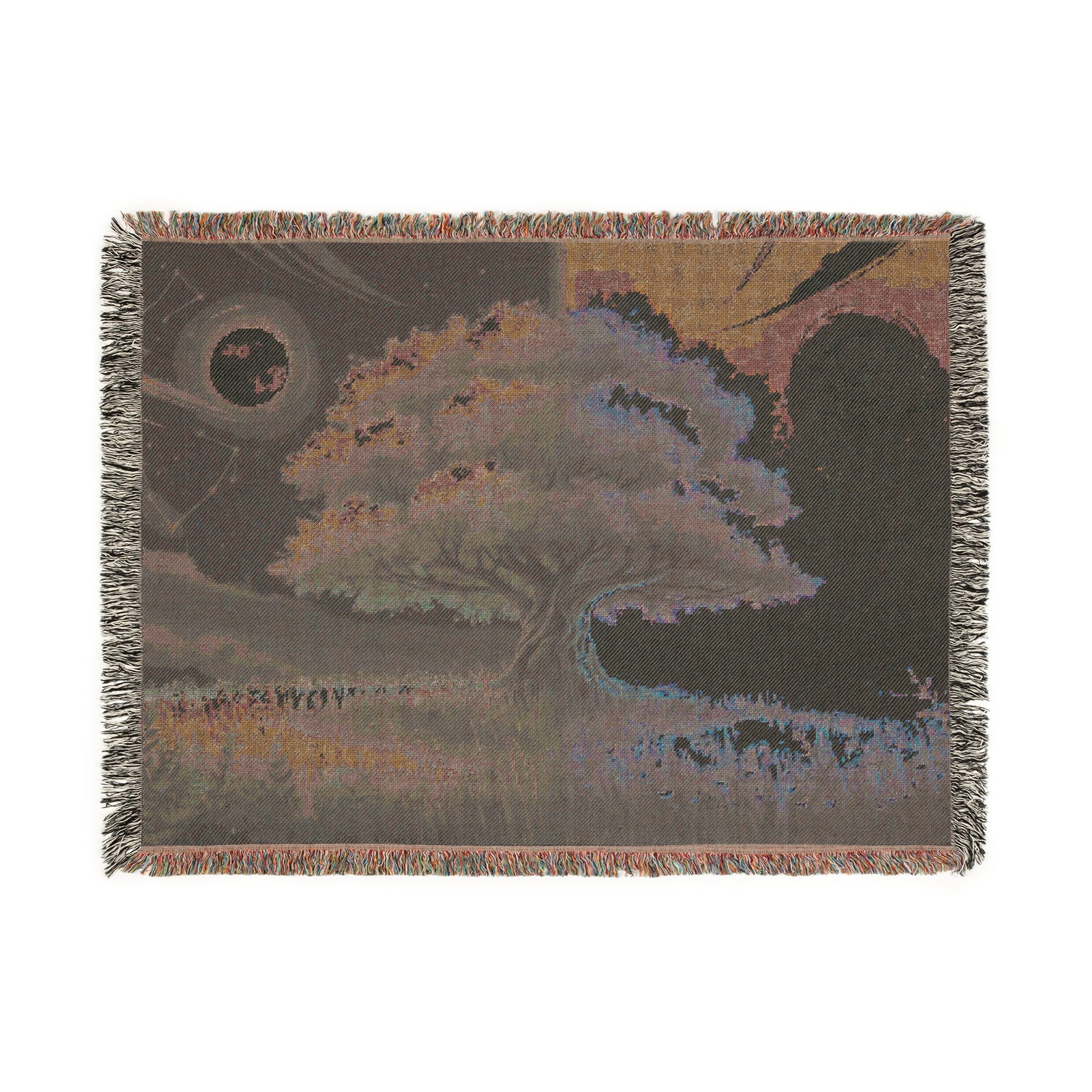 Tree of Day and Night Woven Blanket in Artwork by Genealogy Keepsakes