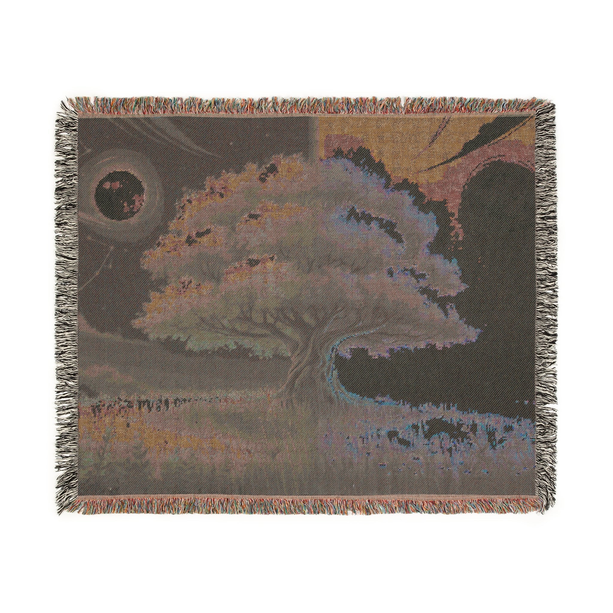 Tree of Day and Night Woven Blanket in Artwork by Genealogy Keepsakes