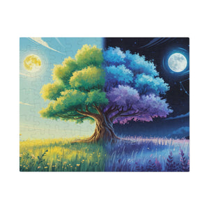 Tree of Day & Night Jigsaw Puzzle in 10" × 8" (110 pcs) by Genealogy Keepsakes
