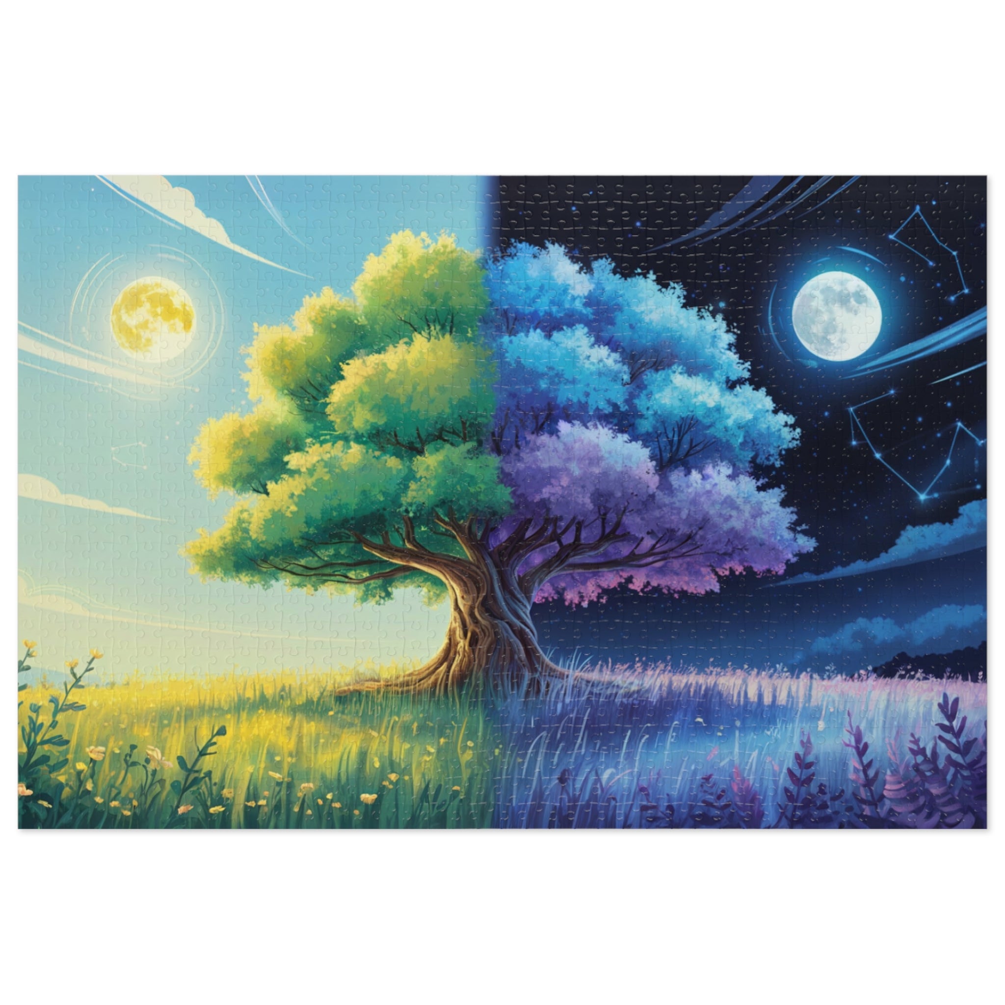Tree of Day & Night Jigsaw Puzzle in 30" × 20" (1000 pcs) by Genealogy Keepsakes