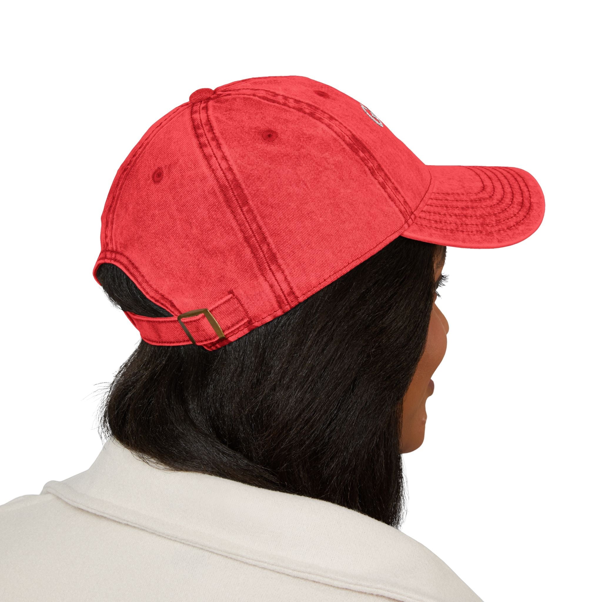 Vintage Genealogy Queen Embroidered Cap in Red by Genealogy Keepsakes