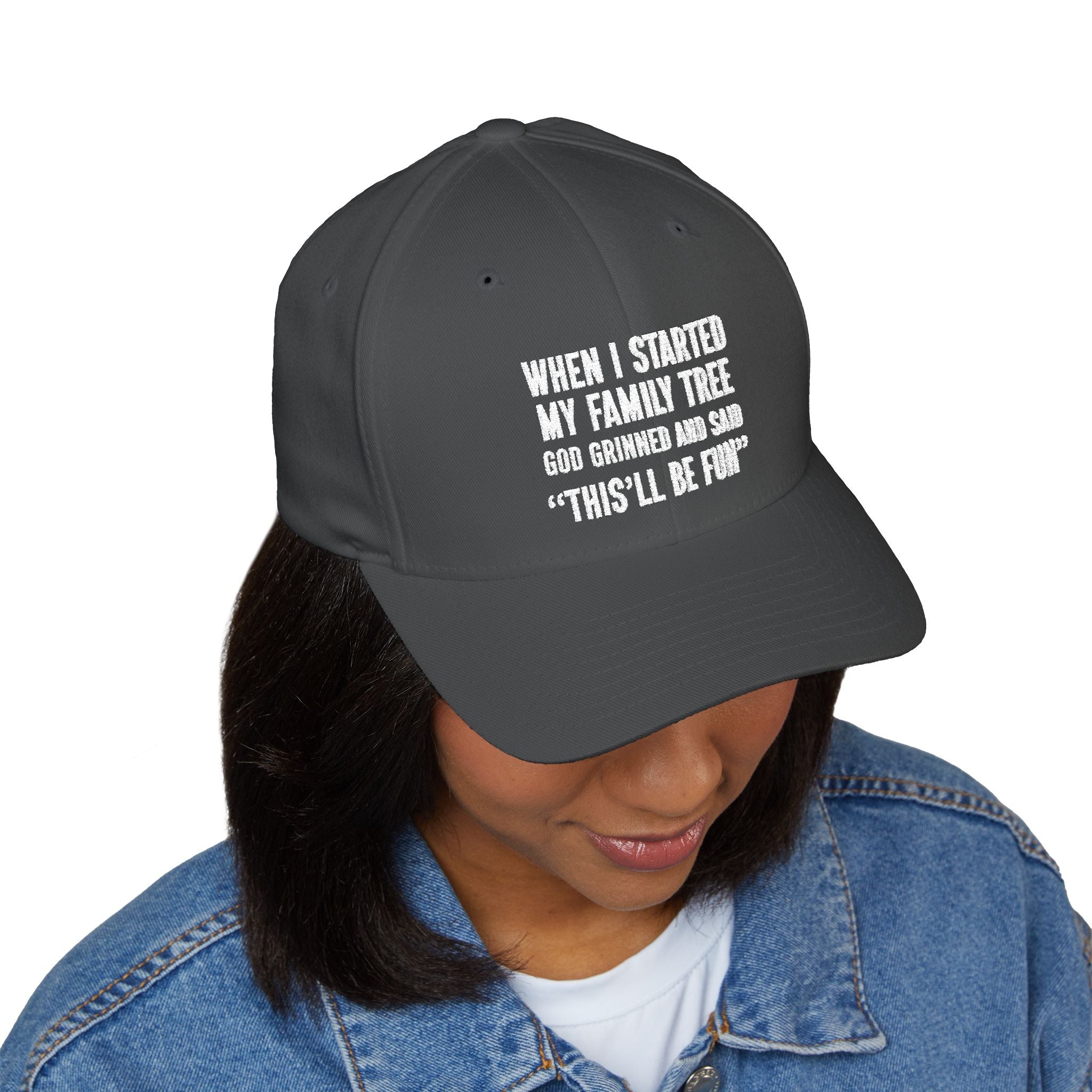 When I Started My Family Tree Embroidered Cap in by Genealogy Keepsakes