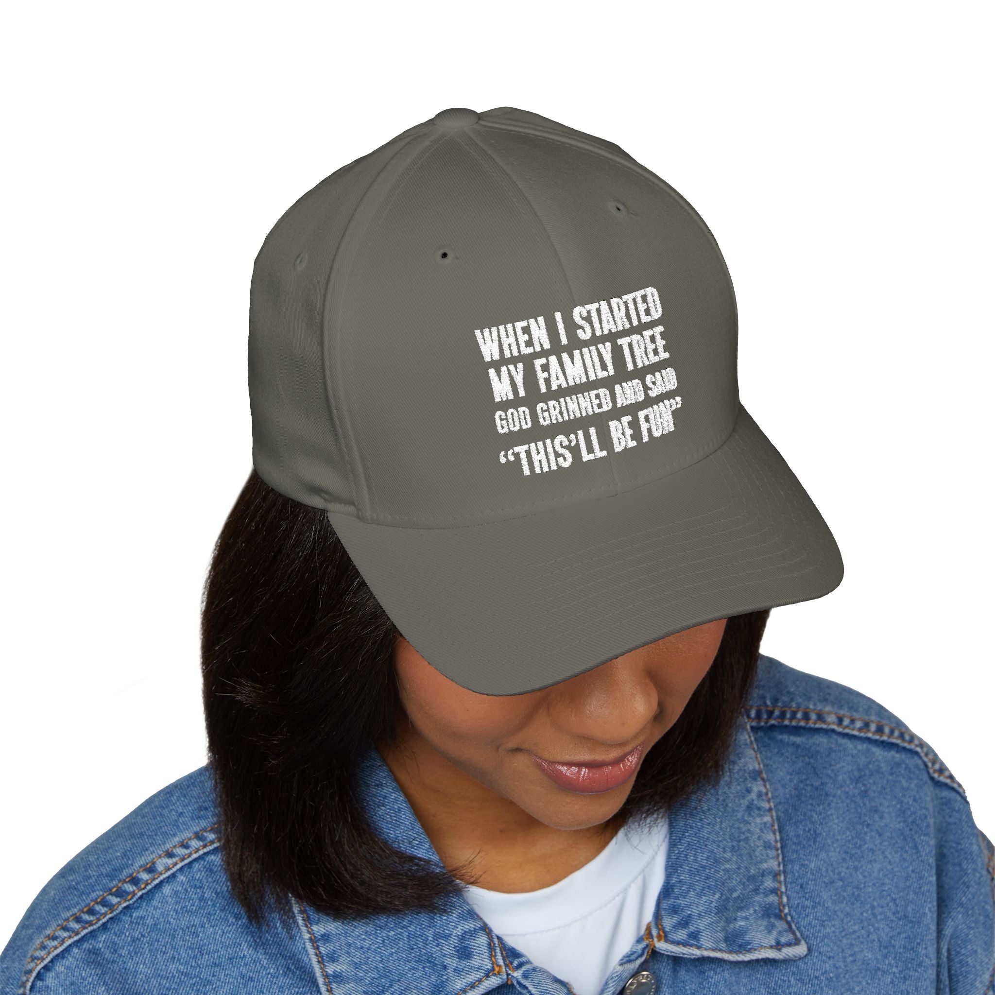 When I Started My Family Tree Embroidered Cap in by Genealogy Keepsakes