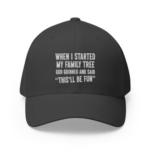 When I Started My Family Tree Embroidered Cap in Dark Grey by Genealogy Keepsakes