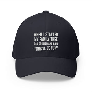 When I Started My Family Tree Embroidered Cap in Dark Navy by Genealogy Keepsakes
