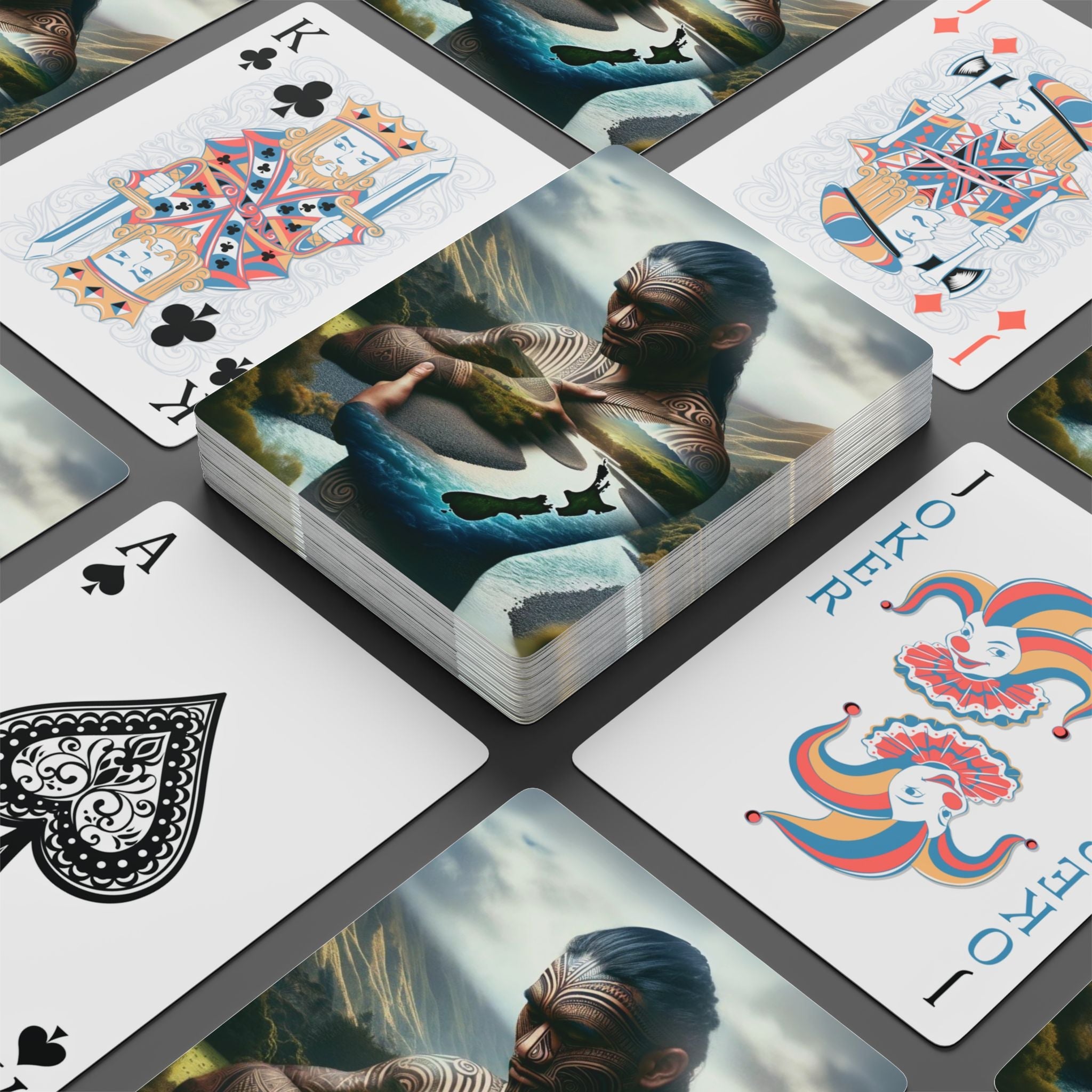 Whenua Within – Aotearoa New Zealand Art Playing Cards in 2.5" x 3.5" by Genealogy Keepsakes